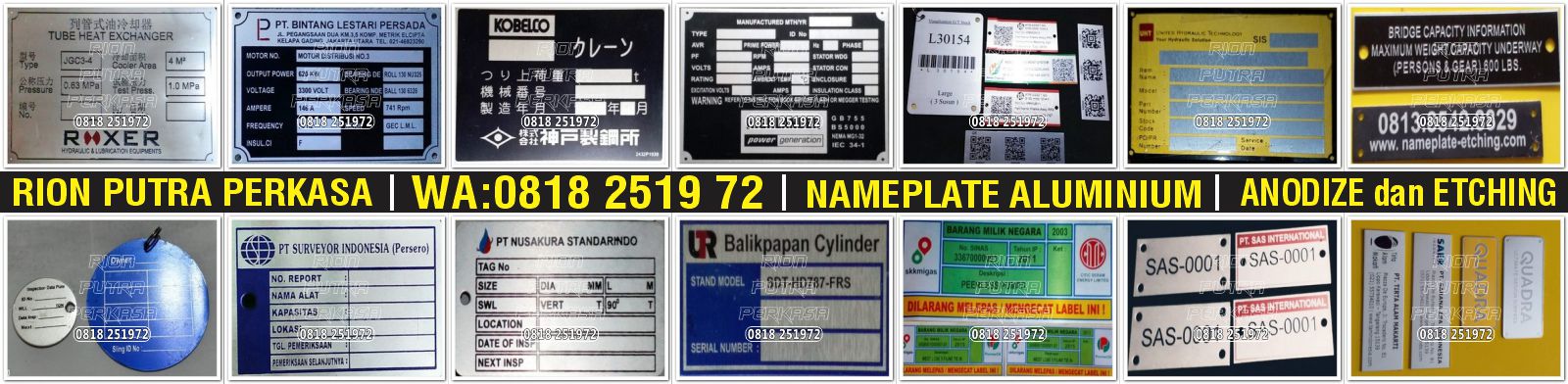 Name plate aluminium anodize